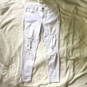 White Distressed Skinny Jeans Old Navy